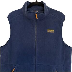 L.L. Bean Men's Mountain Classic Fleece Vest Navy Blue Size Large
